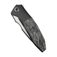 WE Black Titanium Handle With Shredded Carbon Fiber InlayBlack Stonewashed Bohl - KNIFESTOCK