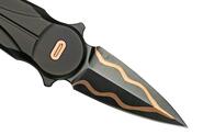 Fox Knives FOX/ANARCNIDE SATURN Folding Knife Carbon Copper Damascus Blade,Titanium PVD Handle - KNIFESTOCK