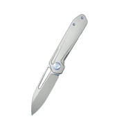 Kubey Royal Frame Lock EDC Pocket Knife Front Flipper Gray 6AL4V Titanium Handle KB321I - KNIFESTOCK