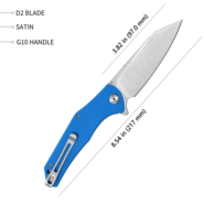 KUBEY Flash Liner Lock Flipper Összecsukható Kés Kék G10 Markolat KU158A - KNIFESTOCK