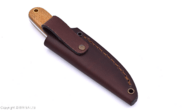 Brisa Necker 70-Mustard micarta 12C27 Scandi Sheath Necker 70 Leather BRS-001-9826-1549 - KNIFESTOCK