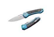 LionSteel Twain CPM MagnaCut Satin, Blue Titanium / Carbon Fiber Handles TW BL CF - KNIFESTOCK