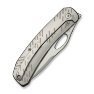 WE Knife Inmate Gray Titanium Handle &amp; RaindropsStonewashed CPM 20CV BladeFrame Lock - KNIFESTOCK