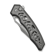 Civivi Anaaki Skeletonized Gray Aluminum HandleSatin Finished Nitro-V BladeButton Lock - KNIFESTOCK