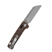 QSP Penguin Glyde KNFS Exclusive, Stonewash 14C28N, Brown Micarta - KNIFESTOCK