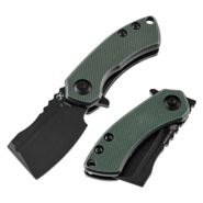 Kansept Korvid Mini Black TiCn Coated 154CM Green and Black G10 Handle T3030A1 - KNIFESTOCK