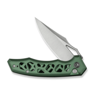 Civivi Anaaki Skeletonized Green Aluminum HandleSatin Finished Nitro-V BladeButton Lock - KNIFESTOCK