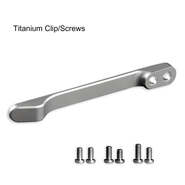 Civivi  Plain Titanium Clip With 3 Sets Titanium Screws T001C - KNIFESTOCK