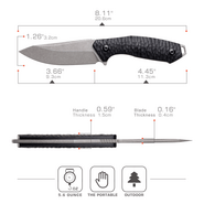 REMETTE RT-Allosaurus Knife Black G10, Stonewashed D2 RTAS-B - KNIFESTOCK