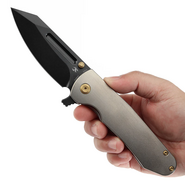 KANSEPT Superhawk Blackwash CPM S35VN 0.157&quot; / 4.0mm Titanium with Orange Peel Finish K1084A2 - KNIFESTOCK