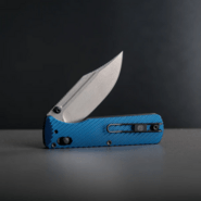 Vosteed Vombat M390 Stonewash Aluminum Steel Blue A4108 - KNIFESTOCK
