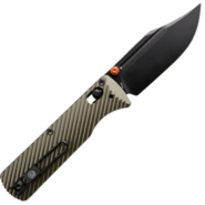 Vosteed Vombat M390 Black Stonewash Aluminum Olive Green A4102 - KNIFESTOCK