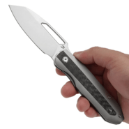 Kansept Thunderhead Satin CPM S35VN Beadblasted Titanium with Twill Carbon FIber Inlay - KNIFESTOCK