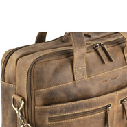 GreenBurry Vintage Leather Briefcase Antique brown 43x34cm - KNIFESTOCK