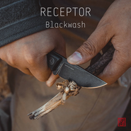 Real Steel Receptor, Black Stonewash 14C28N, Black Micarta RE-3552BM - KNIFESTOCK