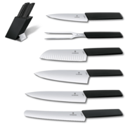 VICTORINOX Swiss Modern Cutlery Block black, filled 6.7186.63 - KNIFESTOCK