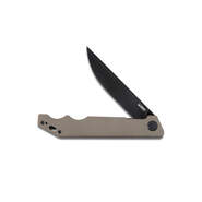 Kubey Pylades Liner Lock Flipper Folding Knife, Aus-10 Blade, Tan G10 Handle Ku253C - KNIFESTOCK