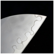 Dellinger Folding Santoku Knife 140 mm Dellinger Olive Guillotine AUS-10 Sanmai - KNIFESTOCK