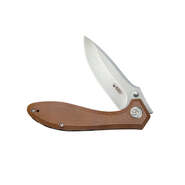 Kubey Ruckus Liner Lock Folding Knife Brown Micarta Handle KU314M - KNIFESTOCK