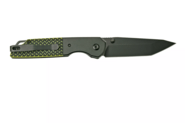 Kansept Warrior Black TiCn Coated and Stonewashed Tanto D2 Blade Black Anodized Aluminum Bolster + B - KNIFESTOCK