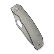 WE Knife Inmate Gray Titanium Handle &amp; RaindropsStonewashed CPM 20CV BladeFrame Lock - KNIFESTOCK