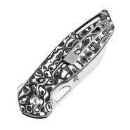 KANSEPT Model 6(Left-handed) Stonewashed CPM 20CV 0.126''3.2mm Black White CF K1022L2 - KNIFESTOCK