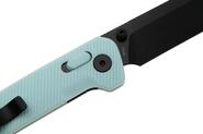 QPS Penguin Glyde 14C28N, nero, Manico: Ice cream blue FRN QS130GL-D2 - KNIFESTOCK