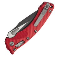 Microtech AMPHIBIAN RAM-LOK S/E BLACK PART SERRATE FLUTED ALUMINUM RED 137RL-2FLRD - KNIFESTOCK