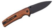 Sencut Sachse GuiBourtia Wood Handle Black Stonewashed 9CR18mm Blade S21007-6 - KNIFESTOCK