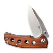 Sencut Excalis Guibourtia Wood Handle Satin Finished 9Cr18MoV BladeLiner Lock S - KNIFESTOCK