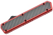 Golgoth G11BS3 Rouge. Couteau automatique OTF lame double tranchant avec serrations en acier D2 manc - KNIFESTOCK