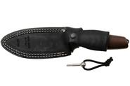 Lion Steel Feststehendes Messer M390 SCHWARZE Klinge, NATÜRLICHES Burlap, Ti-Parierstange, Ledersche - KNIFESTOCK
