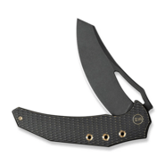 WE Knife Epaulette Diamond Patterned Black Titanium HandleBlack Stonewashed Bohler M390 Blade - KNIFESTOCK