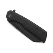 Miguron Malory Flipper Folding Knife 3.5&quot; Black PVD 14C28N Blade Black Micarta Handle - KNIFESTOCK