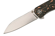 QSP Knife Otter, S35VN Blade, Copper Foil Carbon Fiber Handle QS140-B1 - KNIFESTOCK