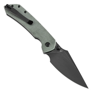 Tenable Knives Fenrir Blackwash 14C28N, Grön Micarta T1034F5 - KNIFESTOCK