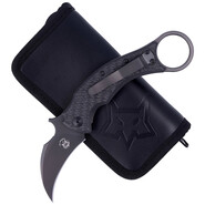 Fox Knives FOX/BASTINELLI BLACKBIRD COUTEAU PLIANT ACIER INOXYDABLE ELMAX PVD LAME, CADRE TITANE VER - KNIFESTOCK