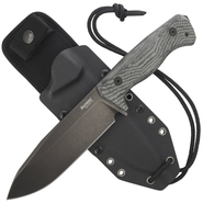 Lionsteel Fixed blade, CPM 3V OLD BLACK blade,  BLACK  CANVAS  handle with Kydex sheath T6B 3V CVB - KNIFESTOCK