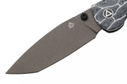 QSP Knife Turtle Punk, Liner lock, 14C28N champagne cer, Black/Whtie G10 QS158-B2 - KNIFESTOCK