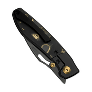 Kizer Shrike S45VN,Matte DLC Ultra,Titanium &amp; Fat Carbon® Camo Gold - KNIFESTOCK