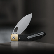 Vosteed Nightshade Elmax Stonewash Black Micarta &amp; Brass Bolster NSK002 - KNIFESTOCK
