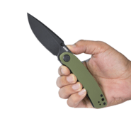 KUBEY Momentum Sherif Manganas Design Liner Lock Front Flipper Couteau Pliant Manche Vert G10 KU344B - KNIFESTOCK
