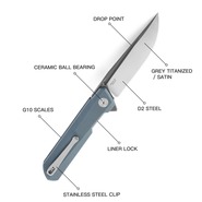 BESTECHMAN DUNDEE D2 Gray BMK01F - KNIFESTOCK