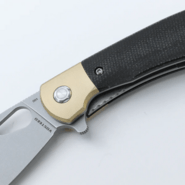 Vosteed Nightshade Elmax Stonewash Black Micarta &amp; Brass Bolster NSK002 - KNIFESTOCK