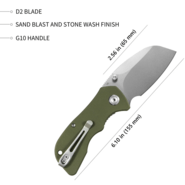 KUBEY Karaji Liner Lock Dual Thumb Studs Open Folding Pocket Knife Green G10 Handle KU180D - KNIFESTOCK