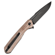 Kansept Qilin 154CM Black Stonewashed Brown Micarta Handles T1047A3 - KNIFESTOCK