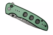 Civivi Hyperpulse CIVIVI Green Aluminum HandleDamascus BladeButton Lock Overal - KNIFESTOCK