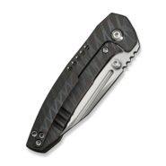 WE Knife Micro Trogon Tiger Stripe Pattern Flamed Titanium HandleSatin Finished Bohler M390 Blade - KNIFESTOCK