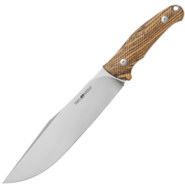 Viper Trail Clip Point Satin N690Co, Bocote Wood, Leather sheath VT4068BC - KNIFESTOCK