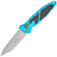 Microtech Socom Elite® Auto T/E Turquoise Stonewash Partial Serrated 161A-11TQ - KNIFESTOCK